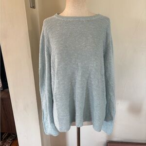 Eileen Fisher Organic Cotton Linen Slub Sweater size large